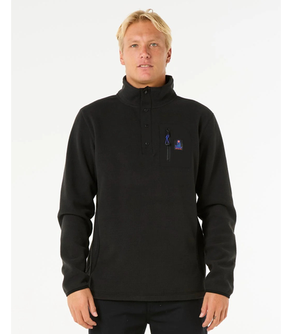 RIPCURL MENS SEARCH CREW POLAR FLEECE - BLACK