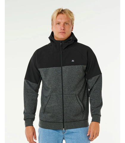 RIPCURL MENS ANTI SERIES VIRAL ZIP THRU HOODY - BLACK