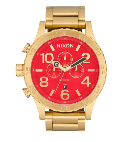 NIXON 51-30 CHRONO WATCH - GOLD / RED