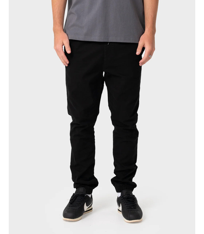 RUSTY MENS HOOK OUT ELASTIC WAIST PANT - BLACK