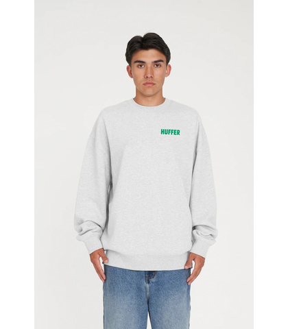 HUFFER MENS WEEKEND CREW - GRINI - SILVER MARLE