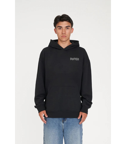 HUFFER MENS WEEKEND HOODY - PUFF - BLACK / GREY