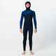 O'NEILL YOUTH 5/4 HYPREFREAK HOODED STEAMER - BLACK / TWILIGHT BLUE