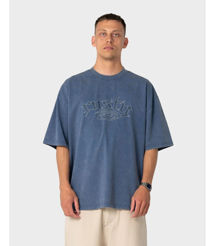 RUSTY MENS SMACKO S/S TEE - ATLANTIC BLUE