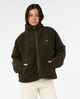 RIPCURL LADIES CALA NIGHTS SHERPA JACKET - BLACK / OLIVE