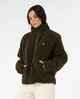 RIPCURL LADIES CALA NIGHTS SHERPA JACKET - BLACK / OLIVE