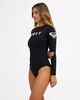ROXY LADIES HEATER L/S ONESIE SWIMSUIT - BLACK