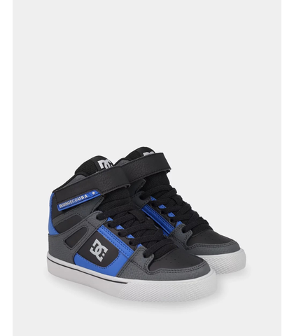 DC YOUTH PURE HI TOP SHOE - GREY / BLACK / BLUE