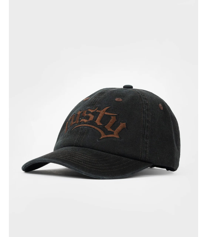 RUSTY MENS SCREAM 6 PANEL CAP - BLACK