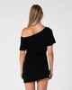 RUSTY LADIES SALLY SLOUCH OFF SHOULDER DRESS - BLACK