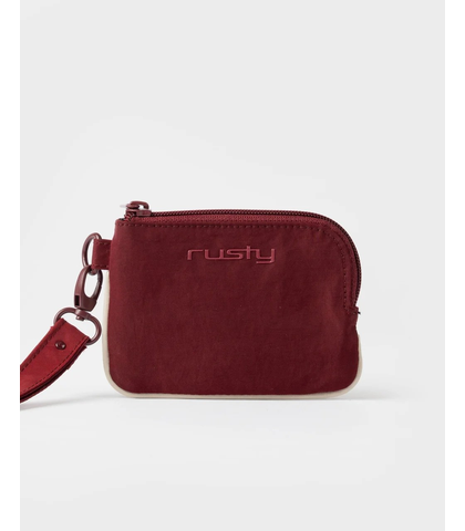 RUSTY LADIES FREE RUN NYLON COIN PURSE - BURGUNDY