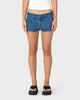 RUSTY LADIES FLIP MOMMY LOW RISE MICRO MINI SHORT - MIDDY BLUE / BLUE