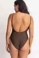 RHYTHM LADIES CLASIIC MINIMAL ONE PIECE SWIMSUIT - CHOCOLATE