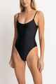 RHYTHM LADIES CLASSIC MINIMAL ONE PIECE SWIMSUIT - BLACK