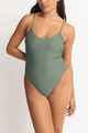 RHYTHM LADIES CLASSIC MINIMAL ONE PIECE SWIMSUIT - OLIVE