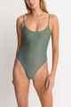 RHYTHM LADIES CLASSIC MINIMAL ONE PIECE SWIMSUIT - OLIVE