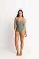 RHYTHM LADIES CLASSIC MINIMAL ONE PIECE SWIMSUIT - OLIVE