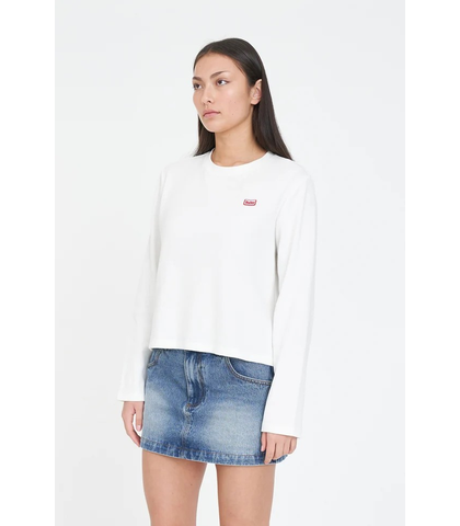 HUFFER LADIES WAFFLE EVERYDAY L/S TEE - CHALK