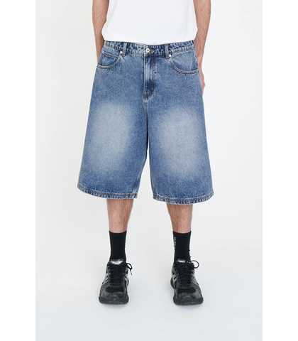 HUFFER MENS X-TRA BAGGY DENIM SHORT - STABLE WASH