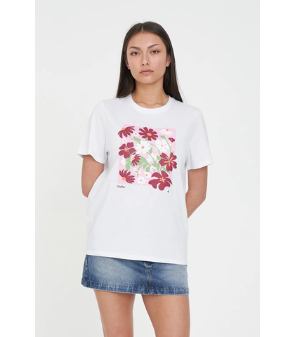 HUFFER LADIES CLASSIC TEE / FLOWER / WHITE