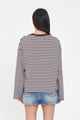 HUFFER LADIES ALEX STRIPE BILLIE L/S TEE - PETAL / COCOA