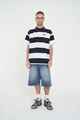 HUFFER MENS GAME DAY STRIPE TEE - NAVY / WHITE