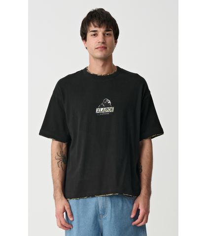 XLARGE MENS DOUBLE LAYER GORILLA FIT S/S TEE - PIGMENT BLACK