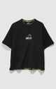 XLARGE MENS DOUBLE LAYER GORILLA FIT S/S TEE - PIGMENT BLACK