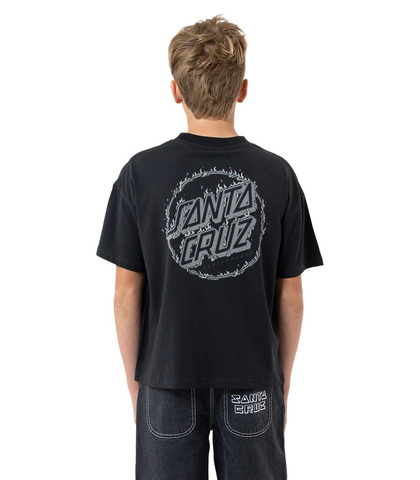 SANTA CRUZ BOYS BURNT OPUS OVERSIZE S/S TEE - OFF BLACK