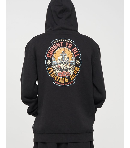 MAD HUEYS CAUGHT FK ALL SKULL HOODY - BLACK
