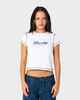 RUSTY LADIES HORNY DEVIL BABY TEE - WHITE