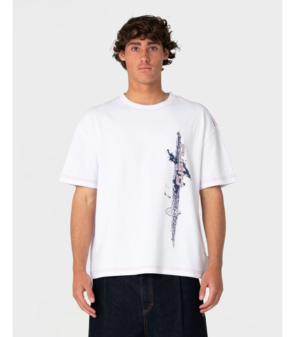 RUSTY MENS MORNING GLORY S/S TEE - WHITE