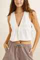 RHYTHM LADIES ANNABELLE LACE TRIM BABYDOLL TOP - WHITE