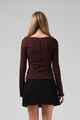 RPM LADIES RIBBED L/S TEE - CHOCOLATE