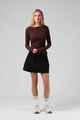 RPM LADIES RIBBED L/S TEE - CHOCOLATE