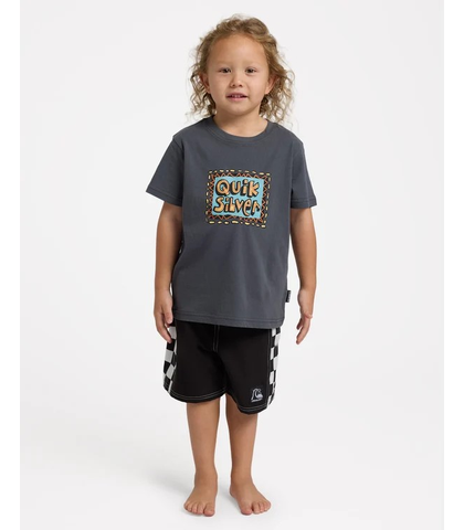 QUIKSILVER GROMS RETRO STACK S/S TEE - IRON GATE