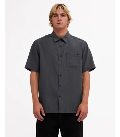 QUIKSILVER MENS CENTINELA WOVEN S/S DRESS SHIRT - IRON GATE