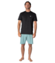 VISSLA MENS TWISTED ECO S/S RASHSHIRT - BLACK
