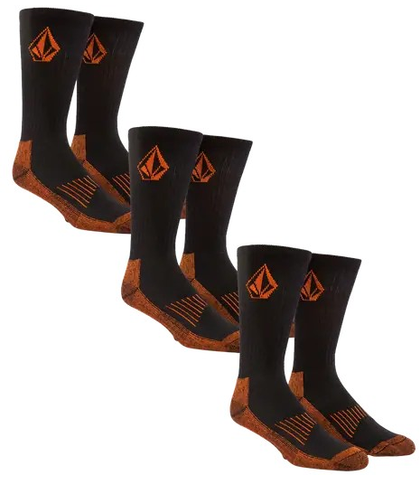 VOLCOM WORKWEAR SOCK 3 PACK - BLACK 