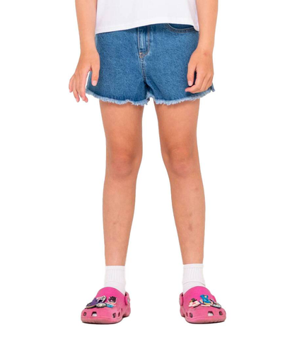RUSTY GIRLS PENNY FLARE DENIM SHORT - MIDDY BLUE 2