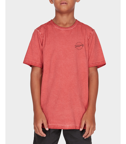 BILLABONG BOYS WAVE WASH EIGHT SIX TEE - WASHED RED