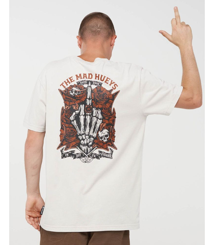 MAD HUEYS SHIELD FK OFF S/S TEE - SMOKE
