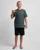 MAD HUEYS BOYS HUEYS STRIPE S/S TEE - PINE GREEN