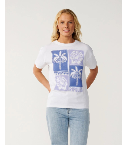 RIPCURL LADIES BOSSA NOVA RELAXED TEE - WHITE