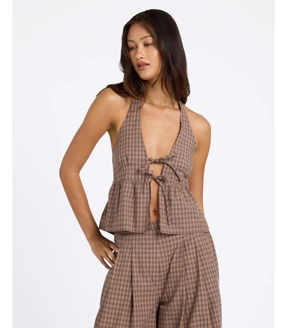 VOLCOM LADIES HALTBAE TOP - EARTH
