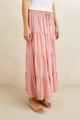 RHYTHM LADIES LOLA CHECK TIRED MAXI SKIRT - PLUM