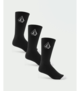 VOLCOM MENS FULL STONE CREW SOCK 3 PACK - BLACK
