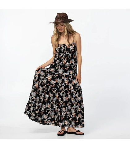 O'NEILL LADIES LILLIE BALI FLORAL DRESS - BLACK