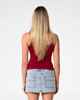 RUSTY LADIES TANK GIRL STAPLE SINGLET - CRANBERRY / NAVY