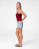 RUSTY LADIES TANK GIRL STAPLE SINGLET - CRANBERRY / NAVY